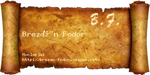 Brezán Fodor névjegykártya
